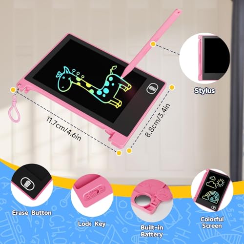 12 PCS Mini LCD Writing Tablet, 4.5 Inch Small Drawing Pad for Kids, Erasable Educational Toys Learning Writing Pad, Reusable Toy Gift Preschool Art Board for Girls Boys Party Favor