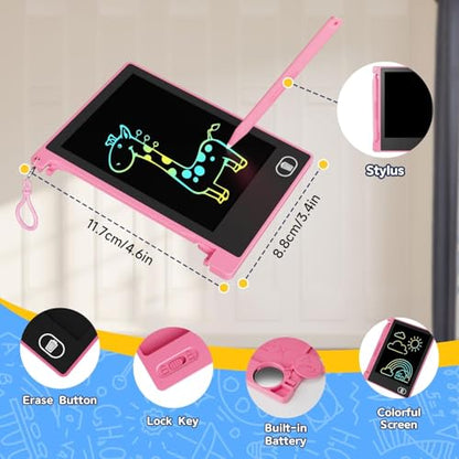 12 PCS Mini LCD Writing Tablet, 4.5 Inch Small Drawing Pad for Kids, Erasable Educational Toys Learning Writing Pad, Reusable Toy Gift Preschool Art Board for Girls Boys Party Favor