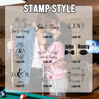 Custom 57mm Billiard Cue Ball with Pouch - Personalized Text/Logo Pool Cue Ball, Birthday Gifts for Dad, Husband, Billiards Player, Billiards Lover, Wedding Father's Day Valentine's Day Gifts - color: Couples