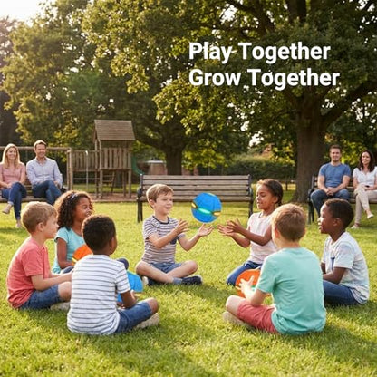 2 Pack Magic Transforming Pop-Up Ball with 6 LED Lights, 2-in-1 Flying Disc and Bouncy Ball Toy, Glow in the Dark Outdoor Game, Light Up Toss and Catch Sports Toy for Kids, Party & Birthday Favors