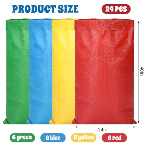 24 Pack Potato Sack Race Bags Large Size Race Bags for Family Activities Outdoor Games Sack Races Bag Reusable Vegetable Produce Bag for Adults Outdoor Sports Activities Tomato Storage