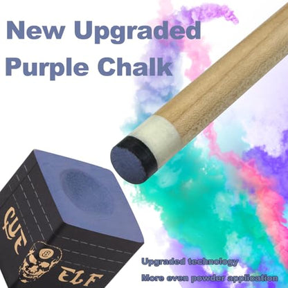 CUEELF Cube Pool Cue Chalk Technology Billiard Pool Stick Chalk for Professional Low Deflection, Durable, Reduces Miscues-1pc - color: Purple