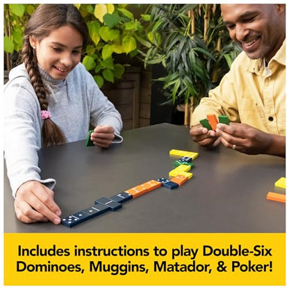Mindful Classics, Double-Six Wood Dominoes Set Sustainable Classic Games with Wood Storage Case, for Adults and Kids Ages 8 and up - color: Double 6 Wood Dominoes Set