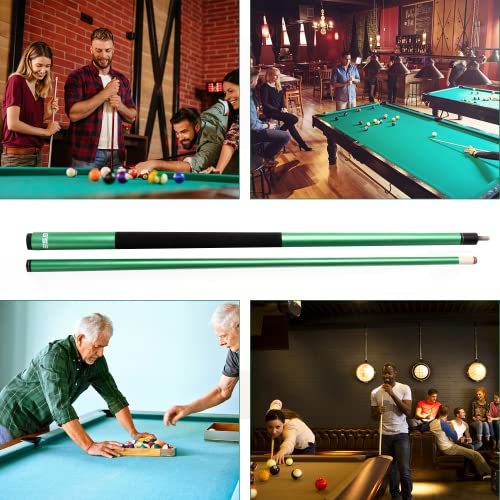 GSE Games & Sports Expert 58" 2-Piece Fiberglass Graphite Composite Billiard Pool Cue Sticks (Several Colors Available, Weight from 18oz, 19oz, 20oz, 21oz) - color: Matte Green, style: set of 4
