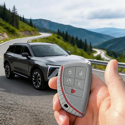 Silicone Key Fob Cover 2 Pack, Key Protector - 360° Key Protection Case for Chevrolet 2020-2026 Trailblazer/Equinox/Malibu, Anti-Scratch Silicone Key Cover (Black/Gray) - color: Black/Gray