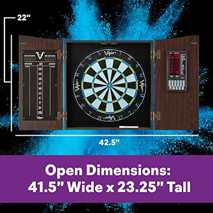 Deluxe Dartboard Cabinet with Integrated Pro Score and Cricket Scoreboard - style: Premium