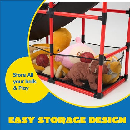 JOYIN Red Arcade Basketball Game Set, Indoor Basketball Hoop for Kids 3+ Years Old, Easy Set Up Sports Toy with 4 Balls, Gifts for Boys and Girls