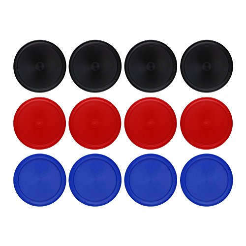 12 Pack 2.5 Inch Air Hockey Pucks for Small Size Table - color: Red Blue Black