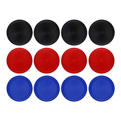 12 Pack 2.5 Inch Air Hockey Pucks for Small Size Table - color: Red Blue Black