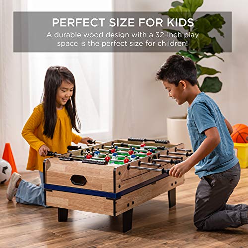 Best Choice Products Multi-Game Table Series – Interactive Game Tables for Kids with Foosball, Air Hockey, Billiards, Ping Pong & More | Childrens - color: 4-in-1 Natural