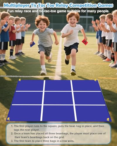 Outdoor Giant Tic Tac Toe Yard Games Double-Sided with Bean Bag Toss Mat, 26" Dart Board with Sticky Balls, Soft Plastic Cones Ring Toss Game for Kids Adults Family Indoor Outside Carnival Lawn Games - size: TG-8