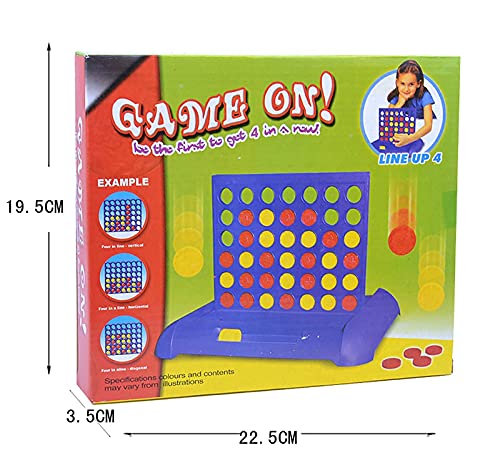 4 IN A ROW Board Games Foldable Line up 4 Toys Children's Educational for Kids Blue SHUYUE