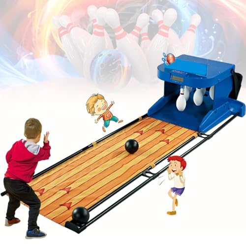 Bowling Alley Arcade Game, Indoor Bowling Ball Sports Game Console with LED Scoreboard with Automatic Reset, Lighting & Simulation Sound - Fun for Children and Adults,3.5m/11ft