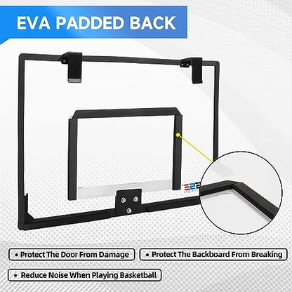 GSE Games & Sports Expert Over-The-Door Basketball Hoop with Basketball & Pump, Wall-Mounted Basketball Hoop Set with Complete Accessories for Home & Office (Several Style Choice) - style: Standard