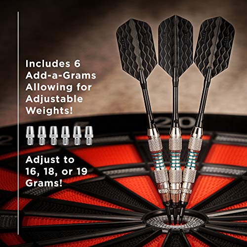 Viper by GLD Products Bobcat Adjustable Weight Soft Tip Darts with Storage/Travel Case - size: 16 Grams (Adjustable to 18 and 19 Grams), style: Nickel Silver Plated with Light Blue Rings
