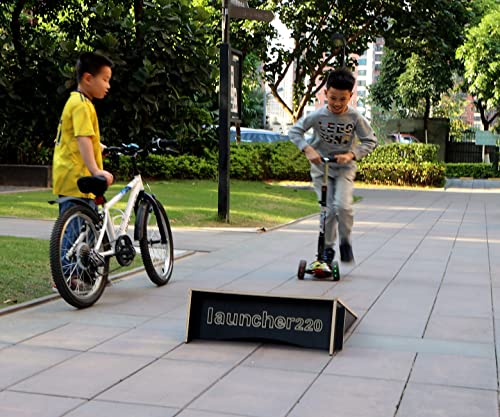 Kids Jumping Ramp for Skateboard, Bike, Scooter, BMX, RC Car and Dirt Bike, 34.37 in, Red - color: Red, size: L220
