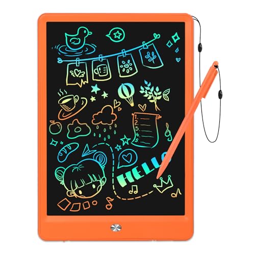 EooCoo Toys for Ages 3-7, Drawing Pad for Kids, 10 Inch LCD Writing Tablet, No Mess Coloring Books for Kids, Travel Games Girls Gifts, Educational Toys for 3 4 5 6 7 Years Old Girls - color: 10”orange