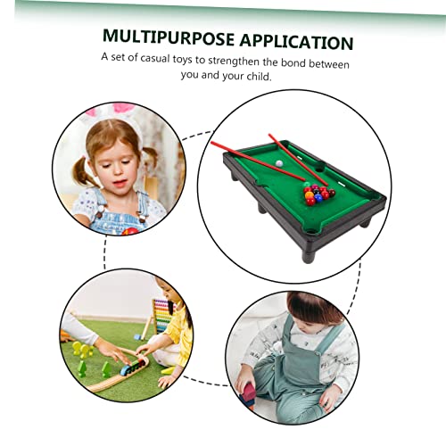 Outanaya 1set Mini Pool Table Boys and Girls Tabletop Billiard Game for Includes Cues and Accessories Fun Interactive Toy for Family and Friends