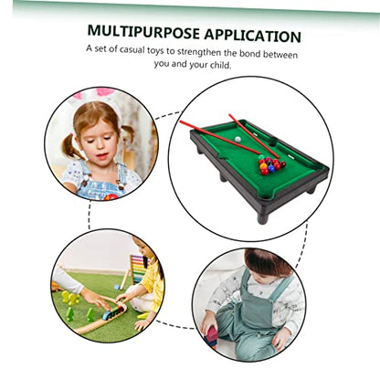 Outanaya 1set Mini Pool Table Boys and Girls Tabletop Billiard Game for Includes Cues and Accessories Fun Interactive Toy for Family and Friends