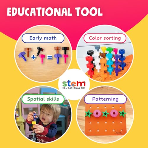 Skoolzy Peg Board Set - Montessori Toys for 2 Year Old - 38 Pc Plastic Peg Board for Kids with Shapes - Occupational Therapy Toys with Pegs, Dice, Lacing String & Storage Bag - style: Shapes Pegboard - 38pcs