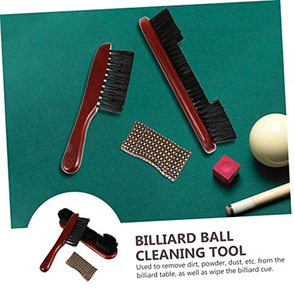 Billiard Table Rail Brush Set Half-Cut Bristle Cleaning Tool for Pool Tables Sturdy Wood Handle for Home and Professional Use