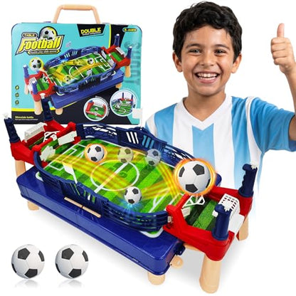 PowerKing Portable Foosball Table - Mini Tabletop Sports Game for Competitive Family Fun - color: Green-E002
