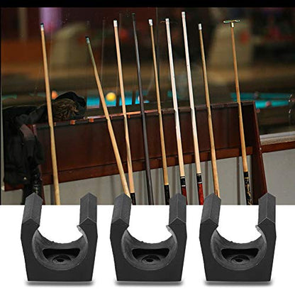 Ejoyous Billiard Pool Holder, 6 Pieces Wall Mount Pool Cue Rack Plastic Billiard Stick Clip Holder Pool Table Accessories for Game Room Pool Bar, Fishing Rod Organizer Carrier for