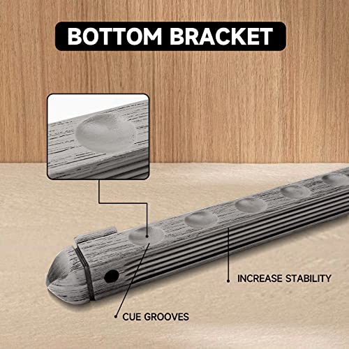 GSE Games & Sports Expert 2-Piece 6/8/12 Billiard Pool Cue Rack Wall Mounted Holders, Billiard Cue Sticks Wall Rack Set - style: 8 Cue - Brushed Grey
