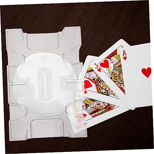 Dual Deck Plastic Card Holder Tray Rotating Card Storage for Adults and Compact Design for Home Games