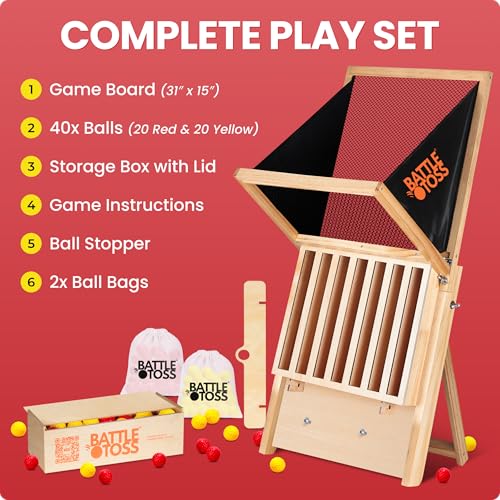 – Indoor/Outdoor Toss Game for Adults & Kids | Fast-Paced Strategy Game for Parties, Tailgates, BBQs & Game Nights | Wall-Mount or Floor Play