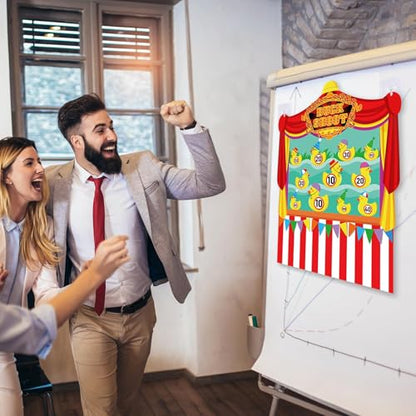 2 Pcs Dart Board with 12 Sticky Balls Theme Party Decorations Felt Cloth Toss Game for Family Games Birthday Party Outdoor Indoor Supplies(16.5 x 23.6 inches) - style: Circus Duck