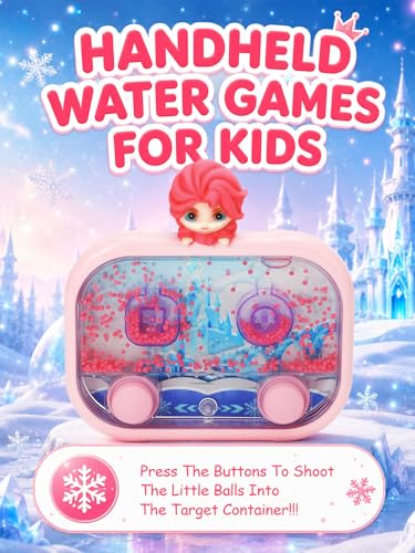 Handheld Water Game with Light – Water Ball Target Toy for Kids Ages 3+, Retro Fidget, Screen-Free Car Travel Game, Road Trip, Airplane, Portable Autism Gift - color: Frozen