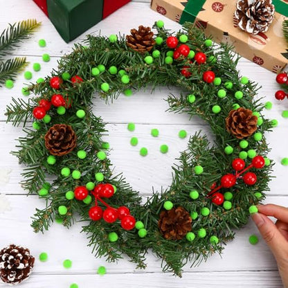 SEPGLITTER 1000 Pcs Mini Christmas Light Green Pom Poms Balls for Crafts | 1cm Mini Size, Green Puff Balls, DIY Crafts Making, Handmade Projects, Christmas St. Patricks Party Supplies Decorations - style: Green Style