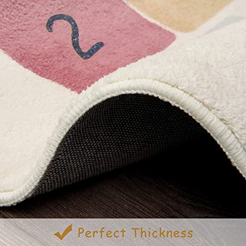 Topotdor Rainbow Sky Hopscotch Game Rugs,Kids Play Area Rugs Soft Floor Carpet for Bedroom Playroom Nursery,Great Gift for Girls & Boys,27.5" x 63" - size: 27.5" x 63"