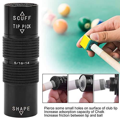 Aluminum All-in-1 Pool Cue Tip Repair Kit with Scuffer & Tapper - 5/16 Joint Accessories
