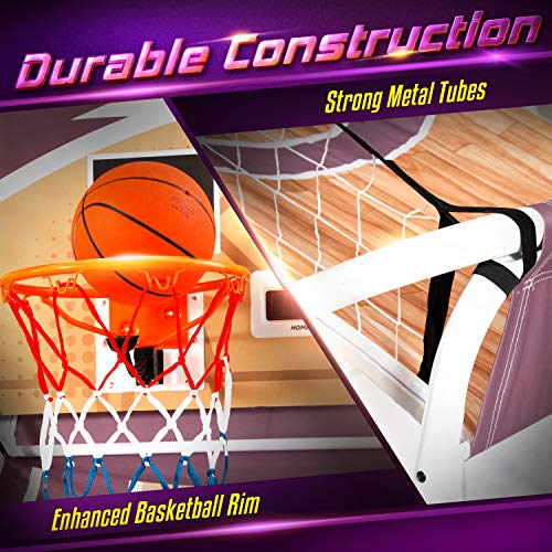 E-Jet Basketball Arcade Games - Electronic Basketball Games (Online Challenge & Battl, Shoot Hoops) Dual Shot/Purple (EIS021332025)