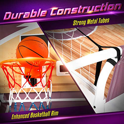 E-Jet Basketball Arcade Games - Electronic Basketball Games (Online Challenge & Battl, Shoot Hoops) Dual Shot/Purple (EIS021332025)