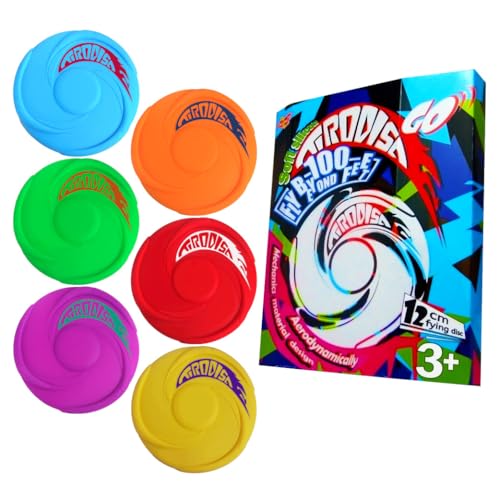 AMAZING TOYZ Tirodisc GO Mini Frisbee Flying Disc Set Pack, 12cm Soft Silicone Golf Disc for Party Games, Beach, Park Portable Pocket-Sized Toy, Easy Clean & Safe Catch