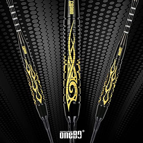ONE80 Soft Tip Darts Set, 16grams, 12 Pack Steel/Brass Barrel, with Extra Flights, Aluminum Shafts, Flight Protectors and Tool Kit … - style: Brass Barrel