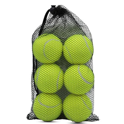 SHYUJAJIE Tennis Balls, 6 Pack Training Tennis Balls,High Elasticity Practice Balls for Beginner, Playing Balls for Dogs - color: Yellow