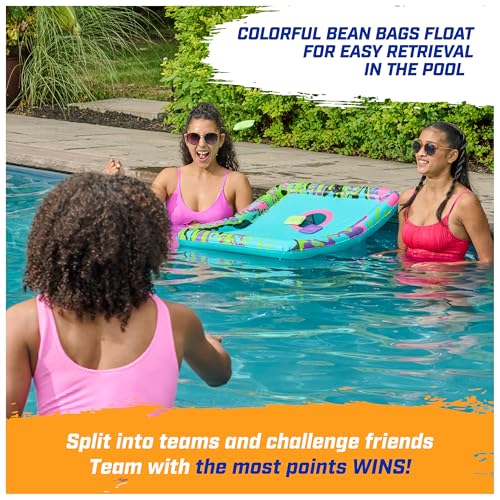 SwimWays Hydro Cornhole, Pool Toys for Kids and Adults, Cornhole Toss Game for Beach, Lake and Swimming Pool, Outdoor Toys for Kids Aged 5 & Up