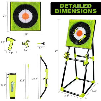 4-in-1 Axe Throwing Game for Backyard, Axe Throw & Lawn Dart Target Sets, Yard Games for Team Battles with 3 Axes, 3 Stars, 6 Darts & 5 Arrows Indoor/Outdoor Games Competition-Ready Set
