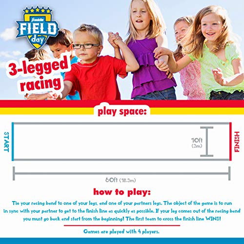 Franklin Field Day Potato Sack Race Bags & 3-Legged Race Bands Game Kit - Great for Kids - 2 Games in 1