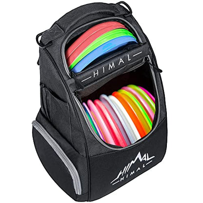 HIMAL HIMAL Disc Golf Bag Holds 22+ Discs, Durable Disc Golf Backpack with Large Capacity, and Multiple Storage Pockets - color: Black