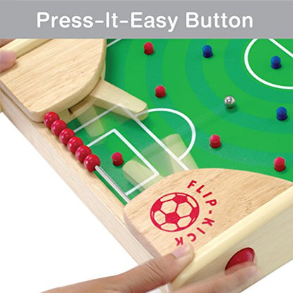 Flipkick: Wooden Tabletop Football/Soccer Pinball Games, Indoor Portable Sport Table Board for Kids and Family - style: Flipkick