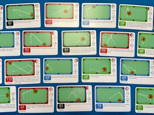 Card Games - Pool Training Aid, 200 Practice Shot Cards, 10 Game Formats, Single and Multi-Player