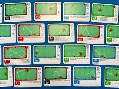 Card Games - Pool Training Aid, 200 Practice Shot Cards, 10 Game Formats, Single and Multi-Player
