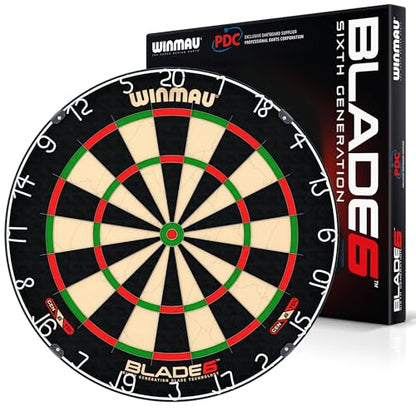 WINMAU Professional Bristle Dartboard - PDC Tournament Board with Official Tournament Specifications - Available in Blade 6 Single, Dual, Triple Core & Blade X Generations