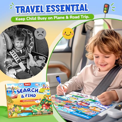 JoyCat Search and Find Activity Books, Preschool Learning Game Activities for Toddlers & Kids Ages 3-5, Travel Toys for Road Trip Car Airplane, Birthday Gifts for Girls and Boys 4-8 - style: Mixed Themes