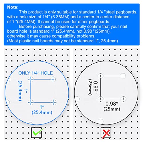 Heavy Duty Pegboard Steel Shelves,Can Be Used for Walls or Pegboards,Floating Steel Shelves for Wall,Pegboard Shelf,Suitable for Bathroom,Bedroom,Kitchen and Garage,16 x 7 inch(4 Packs Black)